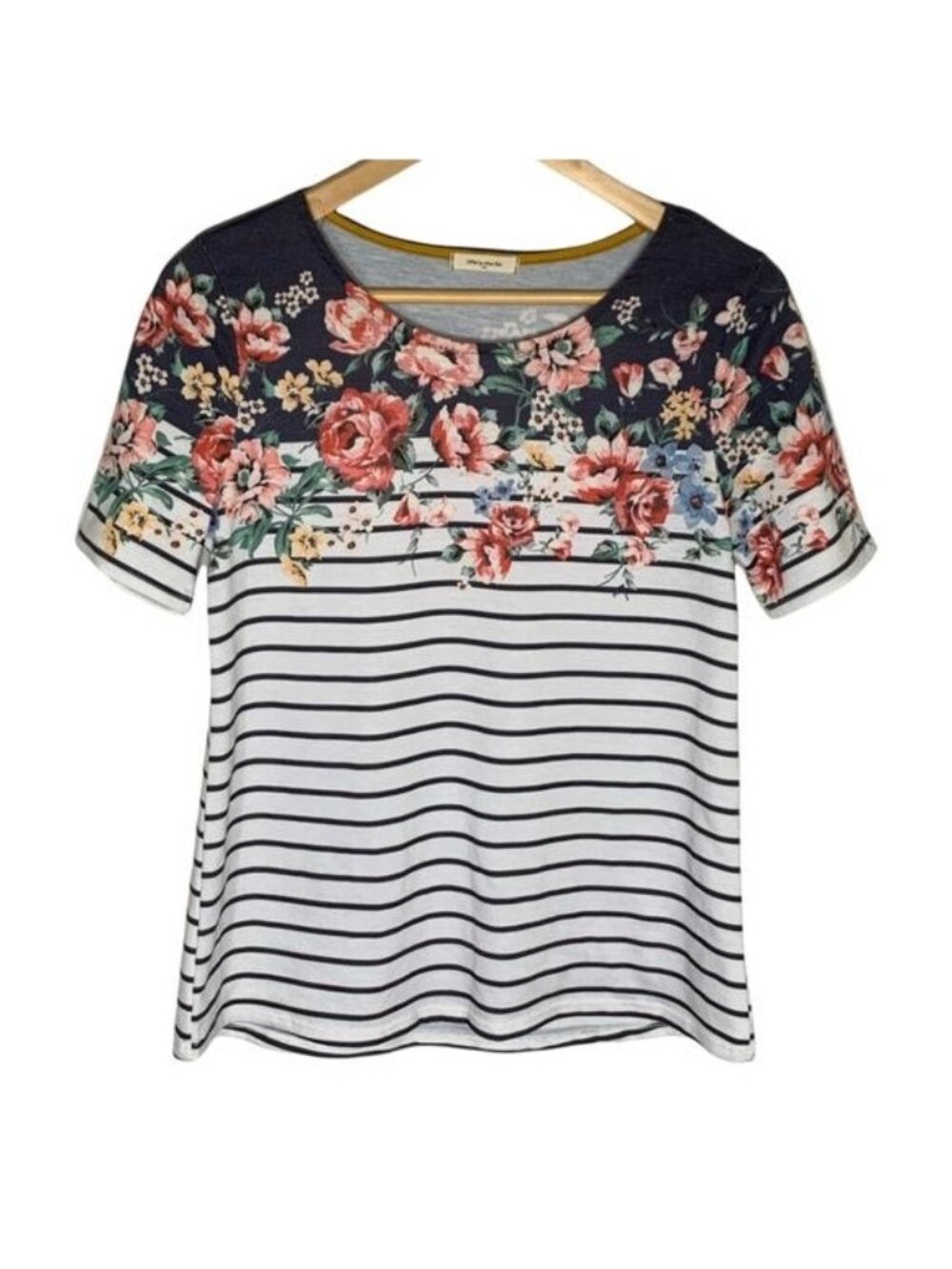 12PM By Mon Ami Floral Stripe Top Small